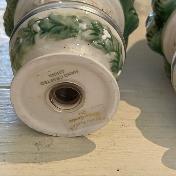 Vintage Fitz and Floyd Salt Pepper Shakers Winter Garden Topiary Holiday Decor - Picture 3 of 9